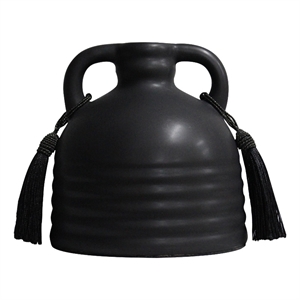 Pemberly Row Handmade Contemporary Black Finish Ceramic Vase