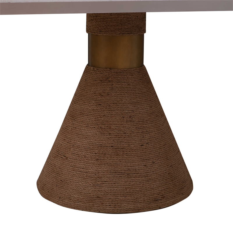 Pemberly Row Transitional Natural Wood Rope Rectangular Table