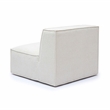 Pemberly Row Contemporary Cream Chenille Basketweave Armless Chair
