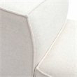 Pemberly Row Contemporary Cream Chenille Basketweave Armless Chair