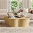 Pemberly Row Contemporary Slab Natural Seagrass Coffee Table
