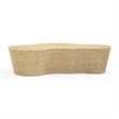 Pemberly Row Contemporary Slab Natural Seagrass Coffee Table