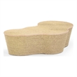 Pemberly Row Contemporary Slab Natural Seagrass Coffee Table
