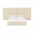 Pemberly Row Contemporary Cream Velvet Queen Wings (Set of 2)