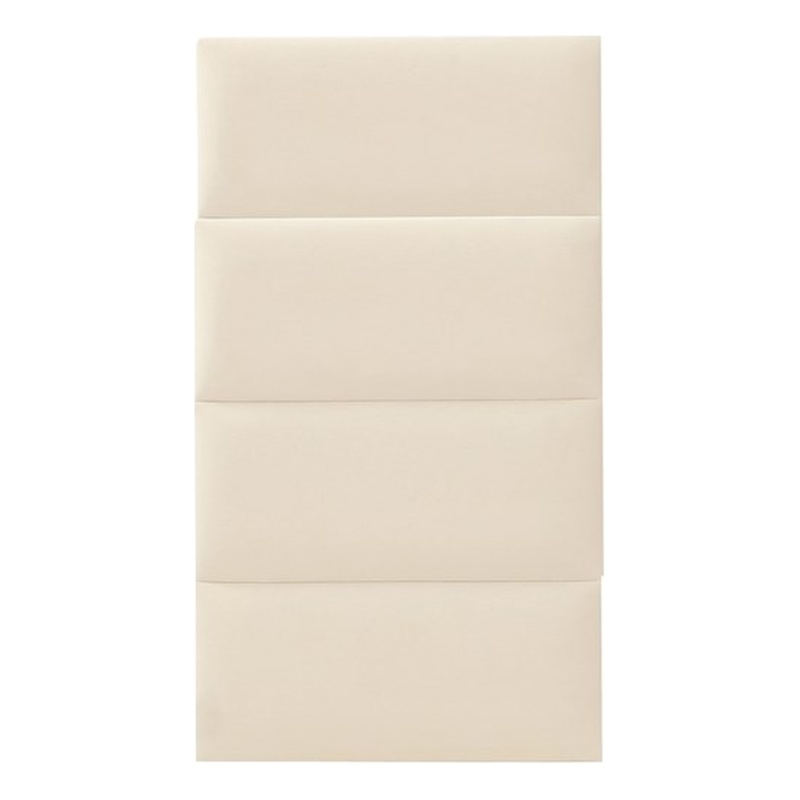 Pemberly Row Contemporary Cream Velvet Queen Wings (Set of 2)