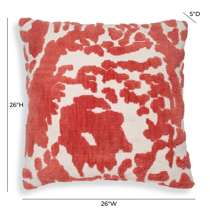 Pemberly Row Contemporary Coral Pink Tufted 26
