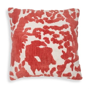 Pemberly Row Contemporary Coral Pink Tufted 26&quot Square Pillow