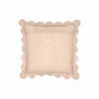 Pemberly Row Scalloped Edge Cream and Rust Cotton Velvet Throw Pillow