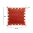 Pemberly Row Scalloped Edge Cream and Rust Cotton Velvet Throw Pillow