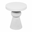 Pemberly Row Transitional Handcrafted White Textured Side Table