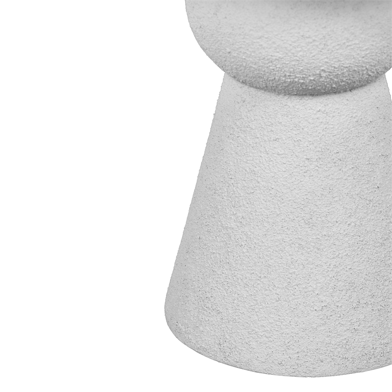 Pemberly Row Transitional Handcrafted White Textured Side Table