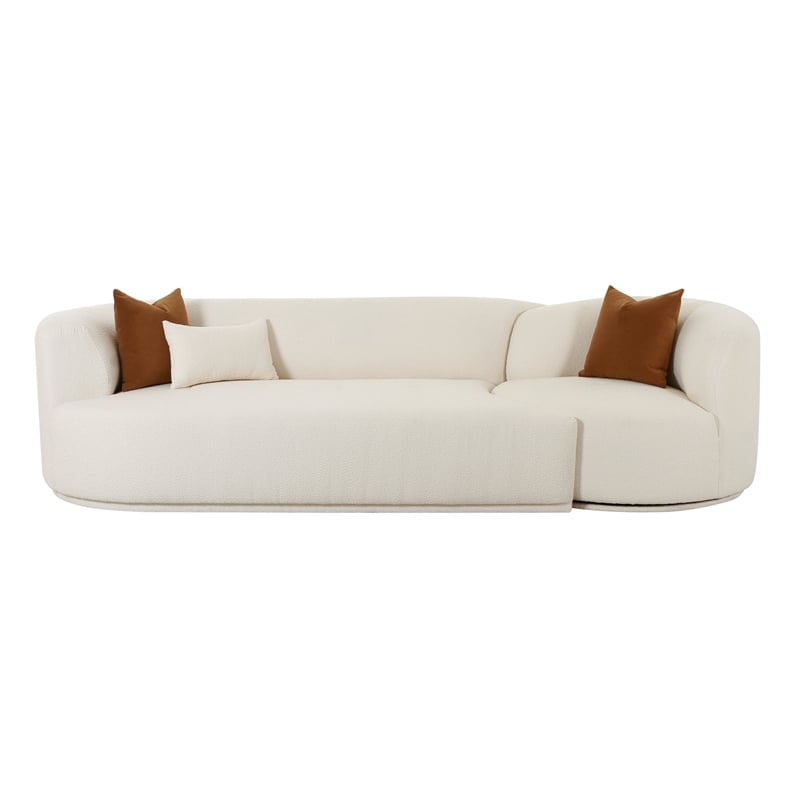 Pemberly Row Cream Boucle 2-Piece Modular Left-Arm Facing Sofa