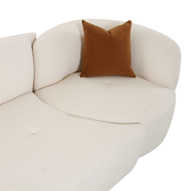 Pemberly Row Cream Boucle 2-Piece Modular Left-Arm Facing Sofa
