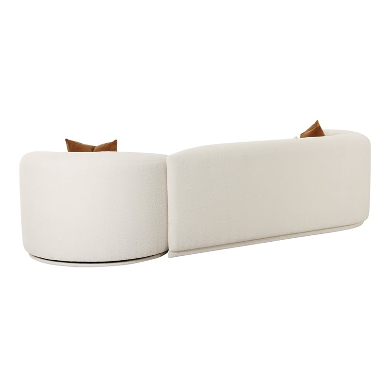 Pemberly Row Cream Boucle 2-Piece Modular Left-Arm Facing Sofa