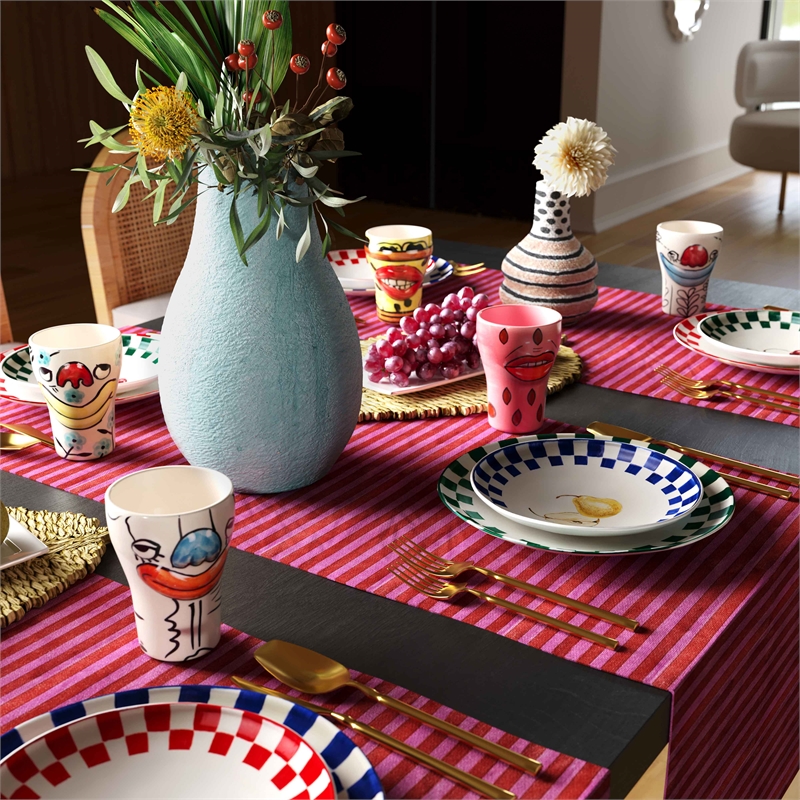 Pemberly Row Transitional 'Bashful' Ceramic Glasses - Set of 4