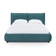 Pemberly Row Contemporary Teal Faux Mohair Upholstered Queen Bed