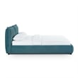 Pemberly Row Contemporary Teal Faux Mohair Upholstered Queen Bed
