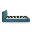 Pemberly Row Contemporary Teal Faux Mohair Upholstered Queen Bed