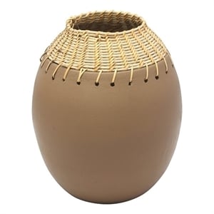 Pemberly Row Handmade Modern Transitional Natural Terracotta Vase