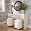 Pemberly Row White Finish Rattan Console Desk - 48