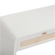 Pemberly Row White Finish Rattan Console Desk - 48