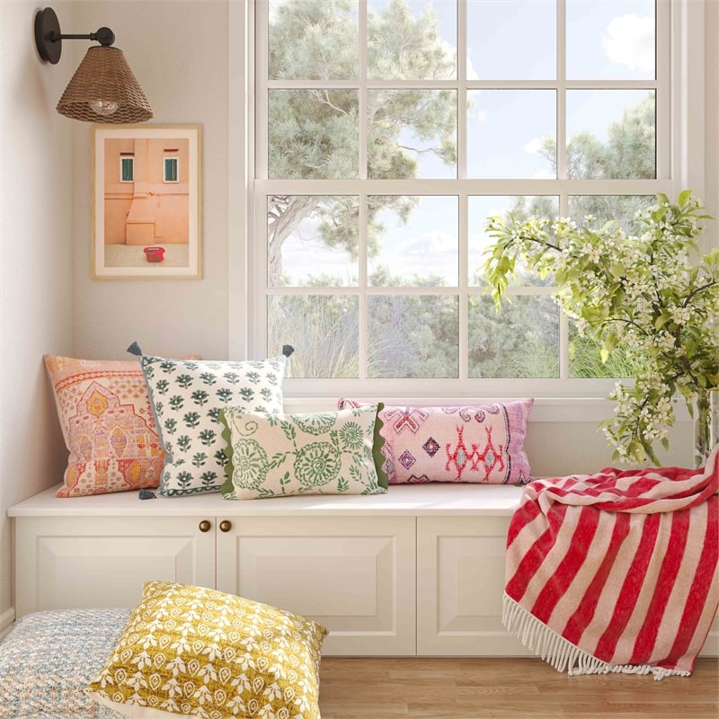 Pemberly Row Handmade Transitional Pink 20