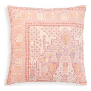 Pemberly Row Handmade Transitional Pink 20&quot Square Accent Pillow