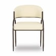 Pemberly Row Contemporary Upholstered Cream Vegan Leather Dining Chair