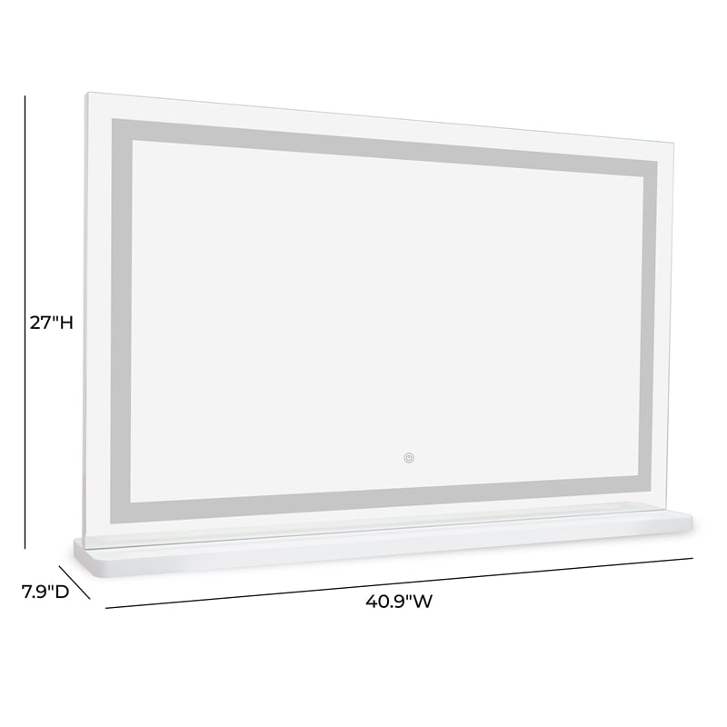 Pemberly Row Contemporary Jumbo LED Panel Vanity Mirror - 40.9