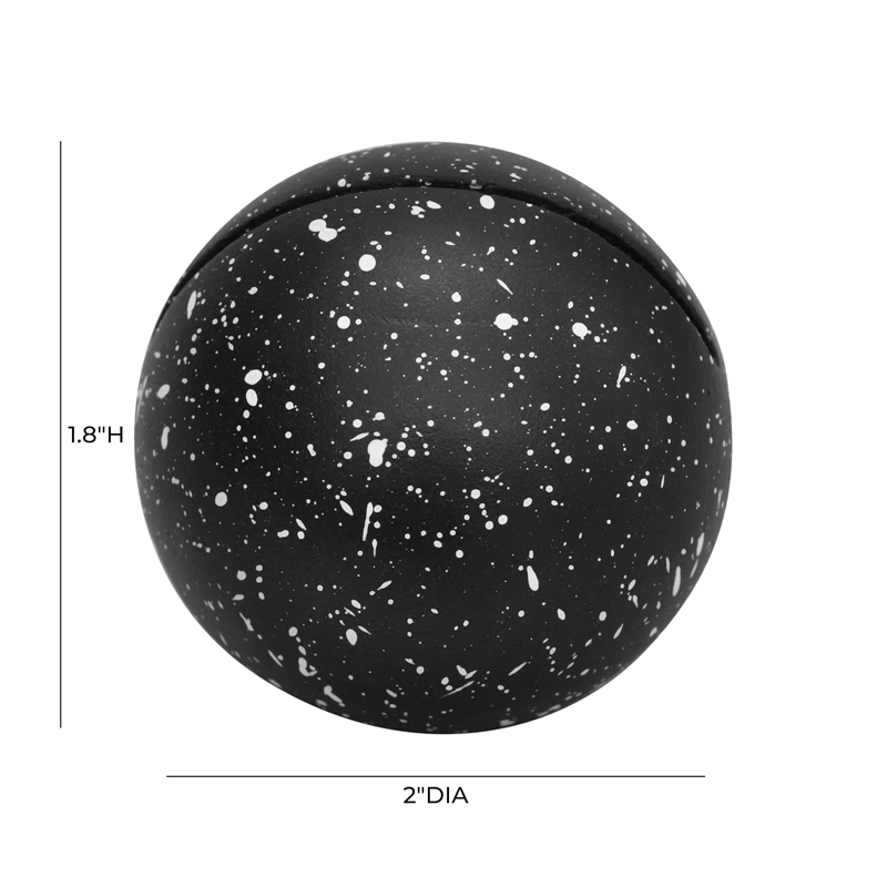 Pemberly Row Transitional Speckled Black Round Card Holder - Set of 4