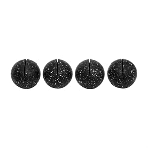 Pemberly Row Transitional Speckled Black Round Card Holder - Set of 4