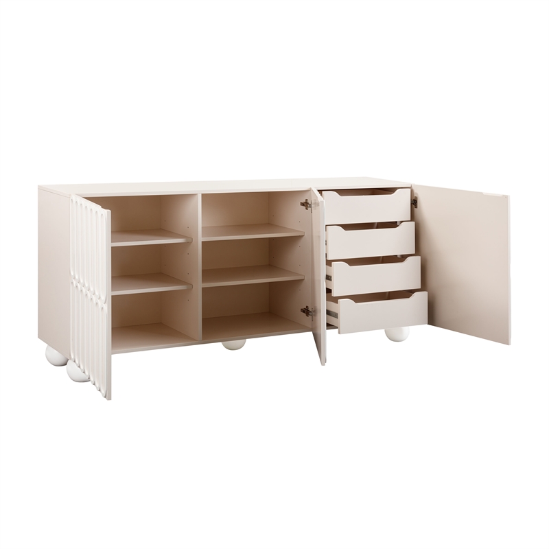 Pemberly Row Handmade Modern Transitional Motif Taupe Buffet
