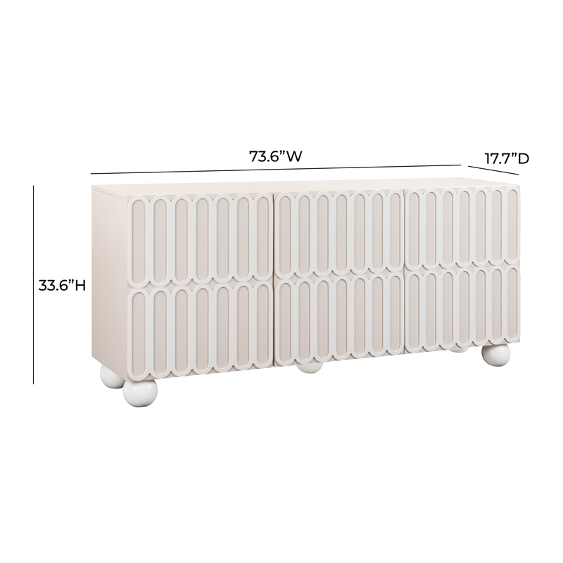 Pemberly Row Handmade Modern Transitional Motif Taupe Buffet