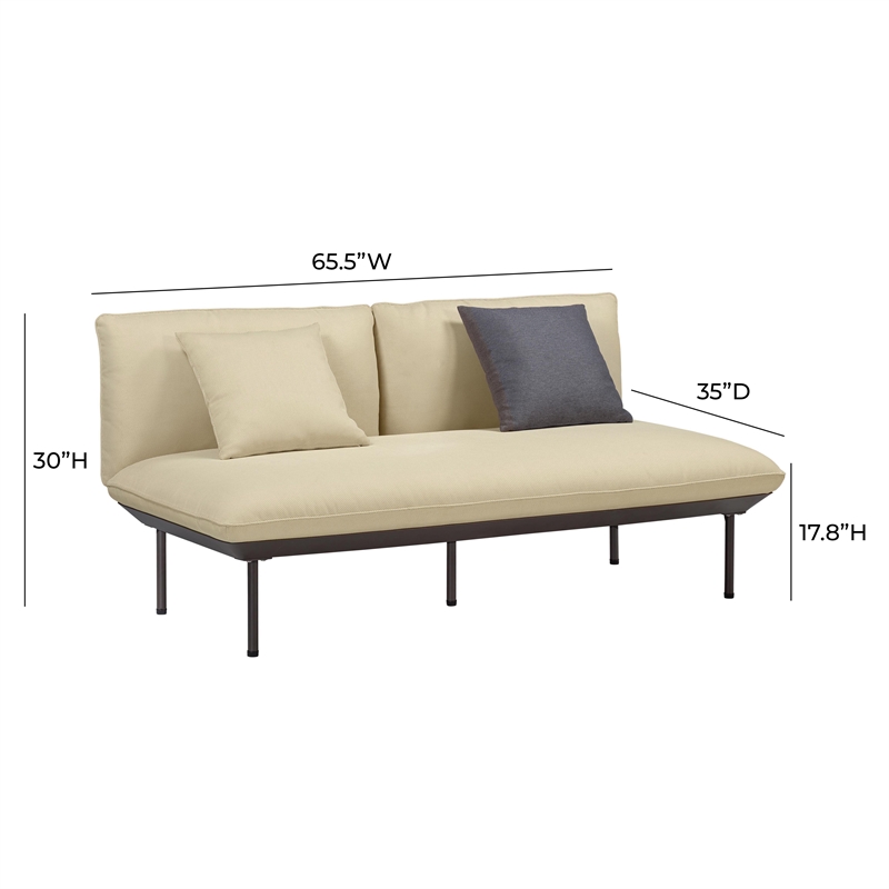 Pemberly Row Handmade Modern Transitional Beige Outdoor Loveseat