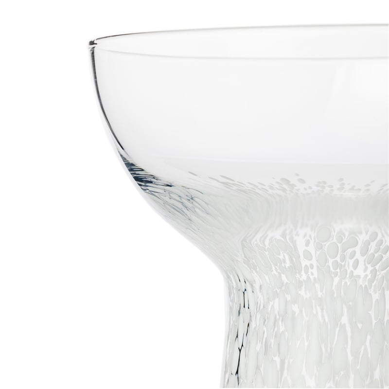 Pemberly Row Dottie Dots Transitional Glass Cocktail in Clear White (Set of 4)