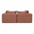 Pemberly Row Contemporary Sedona Red Textured Fabric Modular Loveseat
