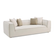 Pemberly Row Contemporary Upholstered Cream Linen Sofa with Accent Pillows