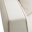 Pemberly Row Contemporary Upholstered Cream Linen Sofa with Accent Pillows