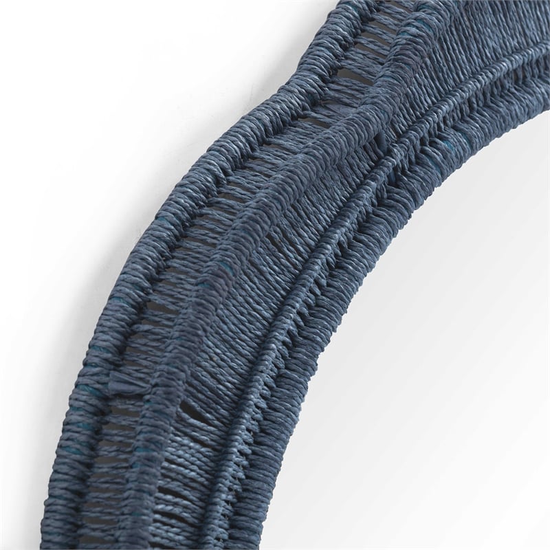 Pemberly Row Contemporary Blue Wall Mirror - 26.6