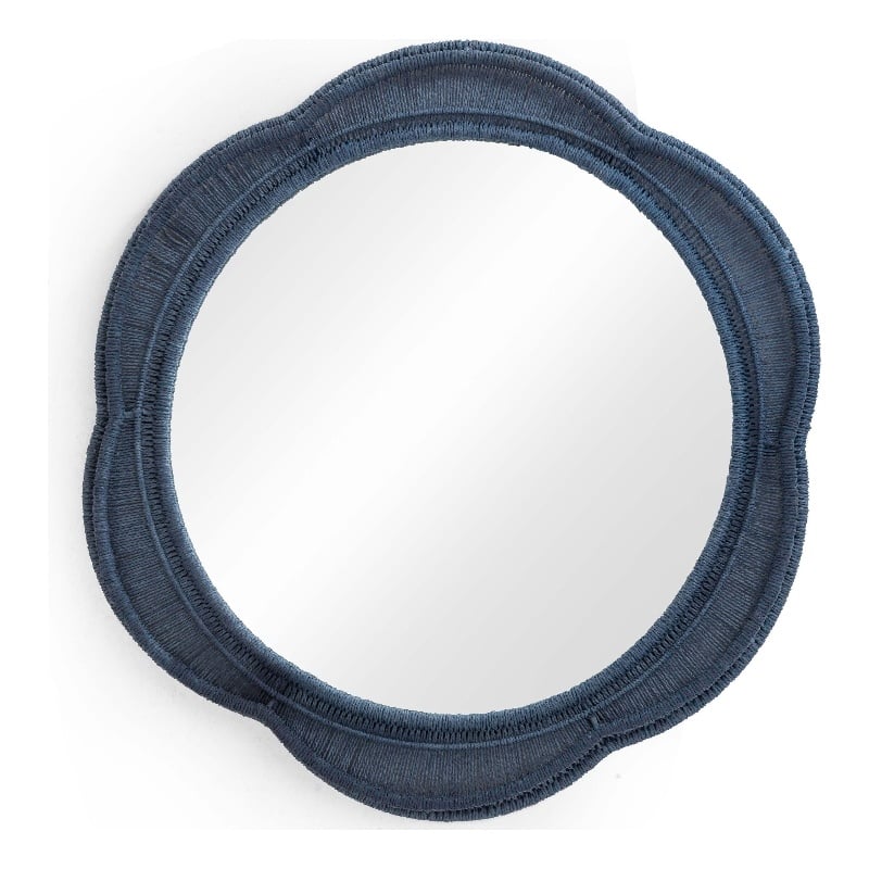 Pemberly Row Contemporary Blue Wall Mirror - 26.6
