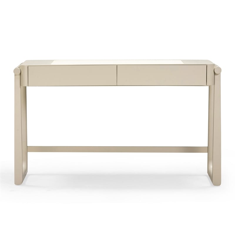 Pemberly Row Contemporary Taupe 2 Drawer Desk - 52