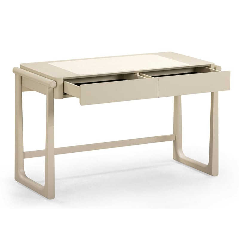 Pemberly Row Contemporary Taupe 2 Drawer Desk - 52