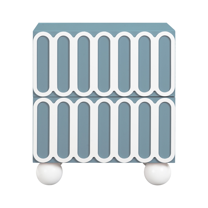 Pemberly Row Handmade Modern / Contemporary Motif Blue Nightstand