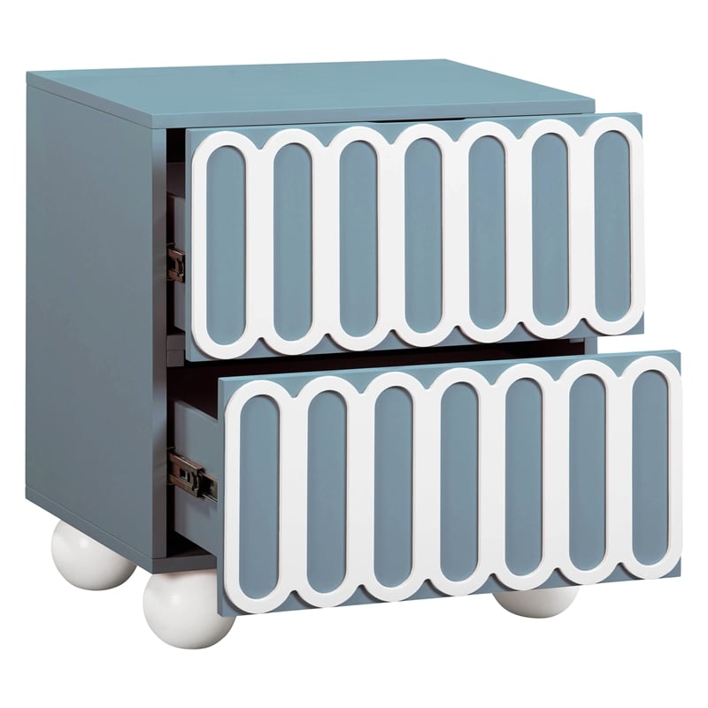 Pemberly Row Handmade Modern / Contemporary Motif Blue Nightstand