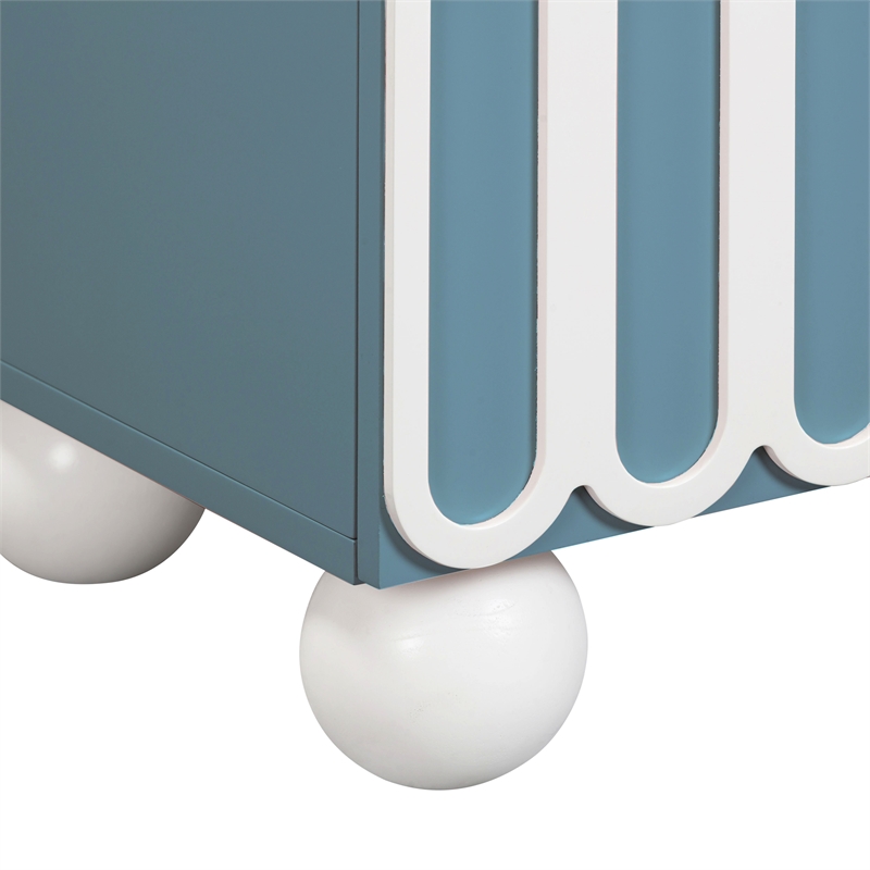 Pemberly Row Handmade Modern / Contemporary Motif Blue Nightstand