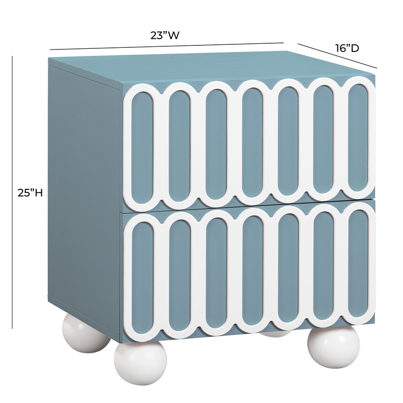 Pemberly Row Handmade Modern / Contemporary Motif Blue Nightstand