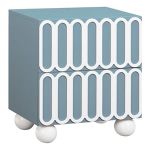 Pemberly Row Handmade Modern / Contemporary Motif Blue Nightstand