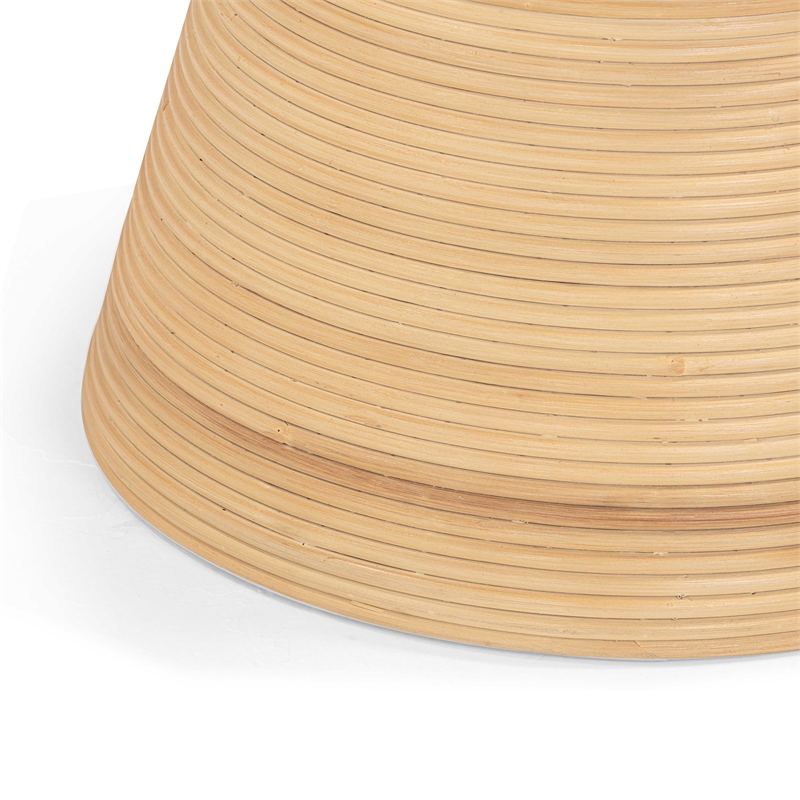 Pemberly Row Contemporary Natural Rattan Side Table - 19.7