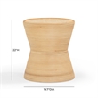 Pemberly Row Contemporary Natural Rattan Side Table - 19.7