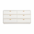 Pemberly Row Handmade Modern Transitional Cream 6 Drawer Dresser